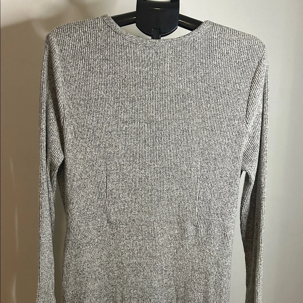 LOFT Gray Long Sleeve Dress with Knot Detail - Picture 6 of 8